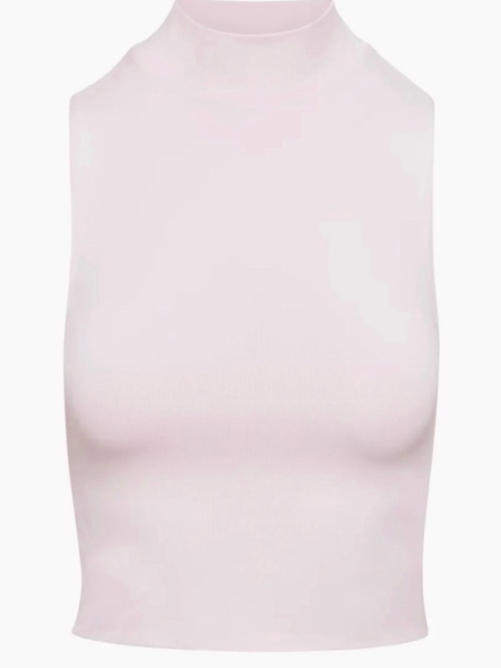 Babaton Aritzia Contour Blush Pink Mock Neck Sculpt Sleeveless Fitted Tank Top